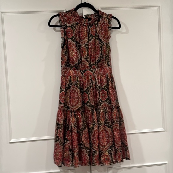 Kate Spade Black Multi Gold Metallic Medallion Print Print Dress Size 4 - Picture 5 of 14